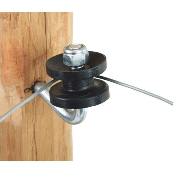 Dare Corner Black Hi-Carbon Steel Bracket Wood Post Electric Fence Insulator (4-Pack)
