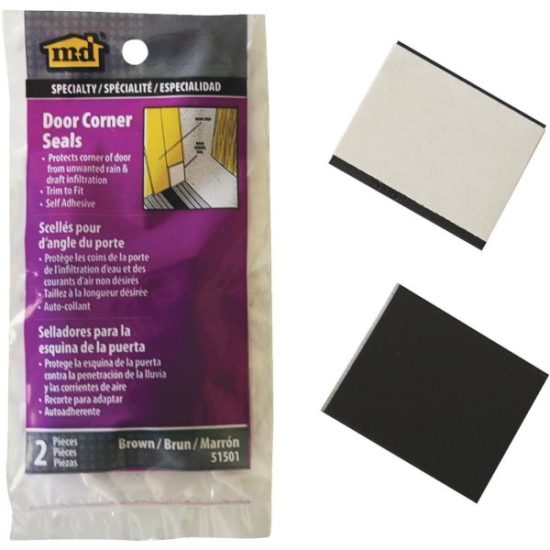 M-D 1-3/4 In. W. x 1-1/4 In. H. Brown Foam Door Corner Wedges (2-Pack)
