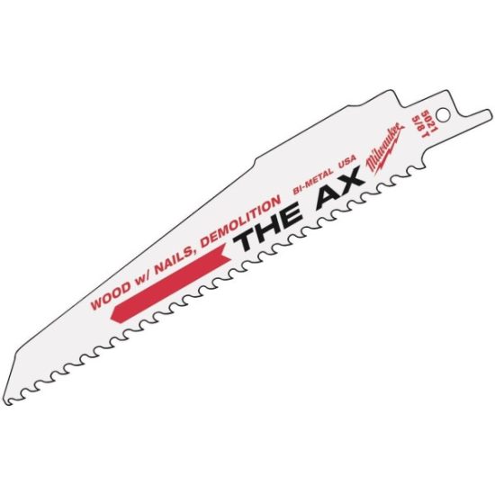 Milwaukee SAWZALL The AX 9 In. 5 TPI Wood w/Nails Demolition Reciprocating Saw Blade (25-Pack)