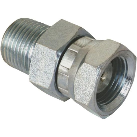 Apache 1/2 In. Male Pipe x 1/2 In. Female Pipe Swivel Straight Hydraulic Hose Adapter