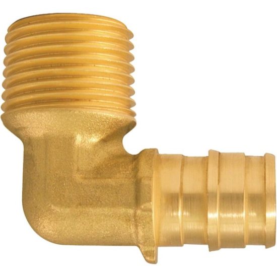 Apollo Retail 1/2 In. Barb x 1/2 In. MNPT 90 Deg. Brass Male PEX Elbow, Type A