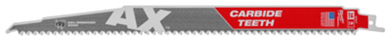 Milwaukee SAWZALL The AX 12 In. 5 TPI Wood w/Nails Demolition Reciprocating Saw Blade with Carbide Teeth