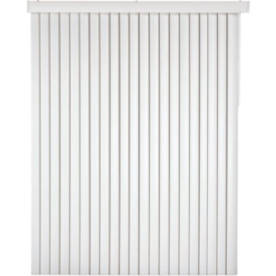 Home Impressions 66 In. x 84 In. x 3.5 In. White Vinyl Light Filtering Vertical Cordless Blind