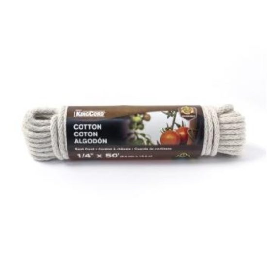 Do it Best 1/4 In. x 50 Ft. White Solid Braided Cotton Sash Cord