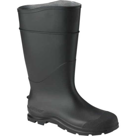Servus Men's Size 11 Black Plain Toe PVC Rubber Boot