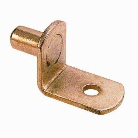 Prime-Line 1/4 In. Brass Metal Shelf Support (8-Count)