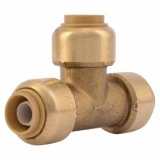 SharkBite 3/8 In. x 3/8 In. x 3/8 In. (1/2 In. OD) Brass Push-to-Connect Tee