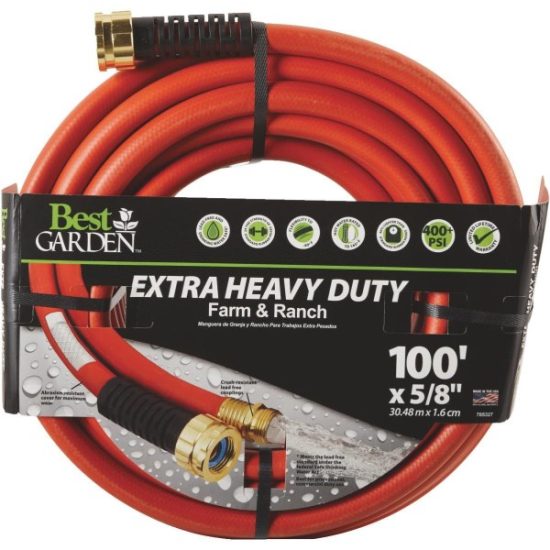 Best Garden Extra Heavy Duty Premium Rubber 5/8 In. Dia. x 100 Ft. L. Drinking Water Safe Hot Water Hose