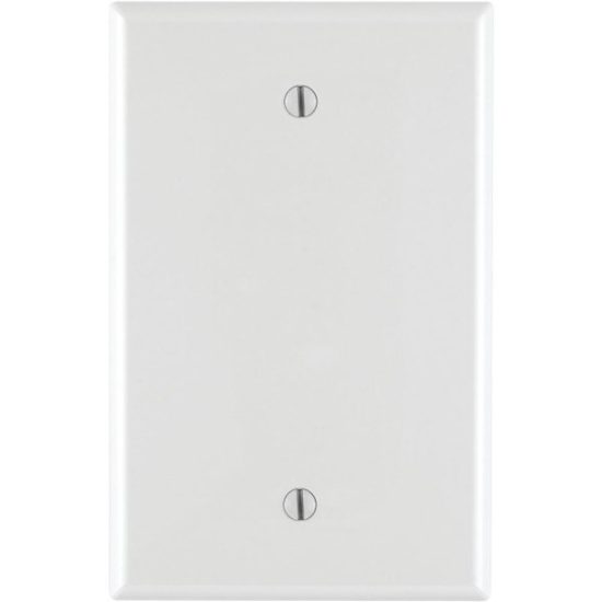 Leviton 1-Gang Mid-Way Thermoplastic Nylon Blank Wall Plate, White