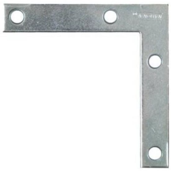 National Catalog 117 3 In. x 1/2 In. Zinc Flat Corner Iron (4-Count)