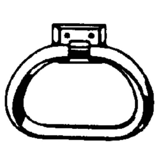 Decko Chrome/White Plastic Towel Ring