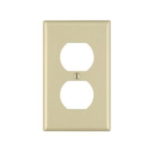 Leviton 1-Gang Smooth Plastic Outlet Wall Plate, Ivory