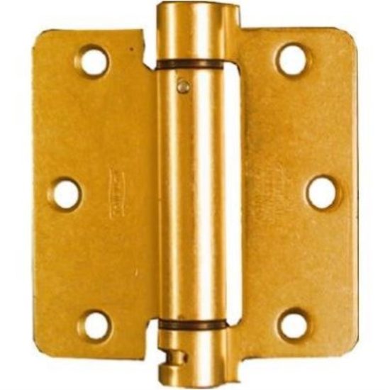 3-1/2 In. x 1/4 In. Radius Brass Spring Door Hinge