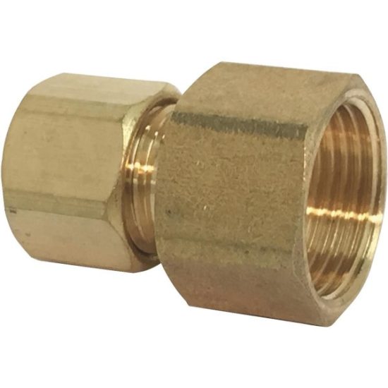 Sioux Chief 1/4 In. Compression X 1/4 In. Female Flare Adapter with Gasket For Ice Maker Connection