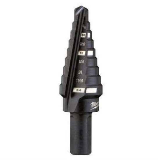 Milwaukee 1/4 In. - 3/4 In. #3 Step Drill Bit, 9 Steps