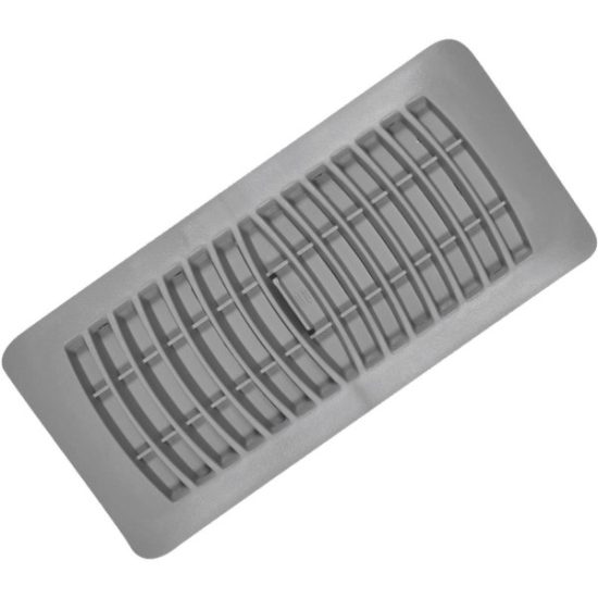 Imperial 4 In. x 10 In. Gray Plastic Louvered Floor Register