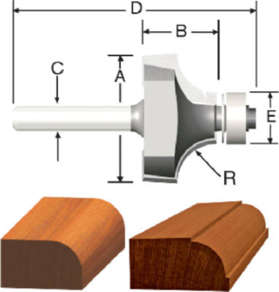 Vermont American Carbide Tip 3/8 In. Roundover Bit