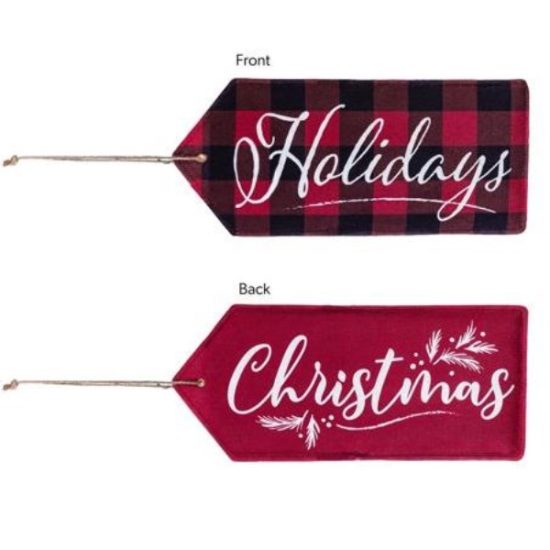 Christmas  Holidays Reversible Door Tag