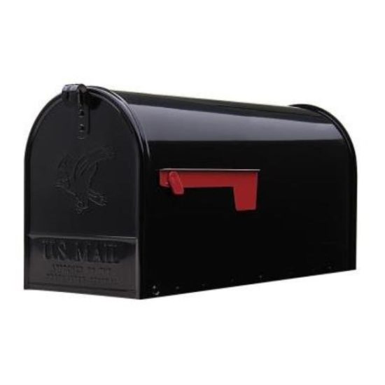 Gibraltar Elite T2 Large Black Steel Rural Post Mount Mailbox
