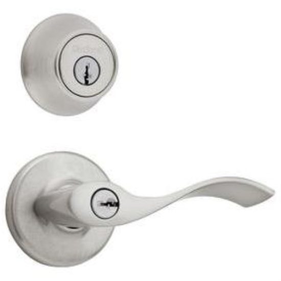 Kwikset Balboa Satin Nickel Deadbolt and Lever Combo