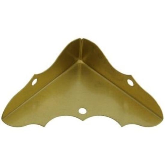 National Catalog V1854 5/8 In. x 1-3/4 In. Brass Decorative Corner Protector (4-Count)