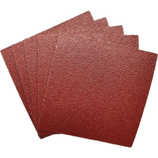 60 Grit 4-1/2 In. x 4-1/2 In. 1/4 Sheet Stick-On Power Sanding Sheet (5-Pack)