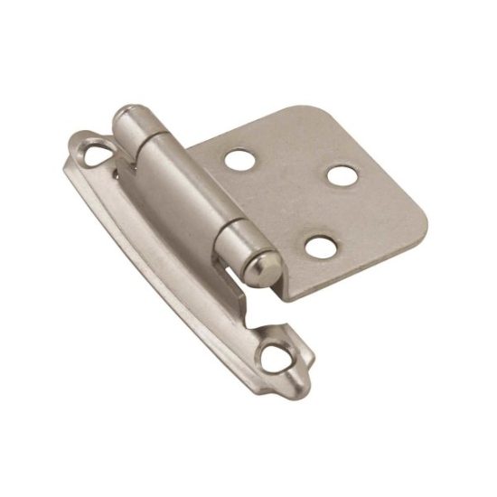 Amerock Satin Nickel Self-Closing Face Mount Overlay Hinge (2-Pack)