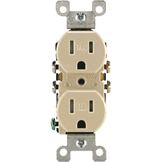 Leviton 15A Ivory Tamper Resistant 5-15R Duplex Outlet