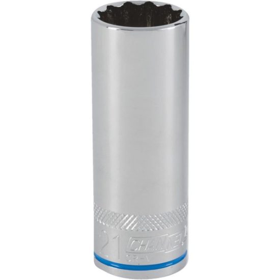 Channellock 1/2 In. Drive 21 mm 12-Point Deep Metric Socket
