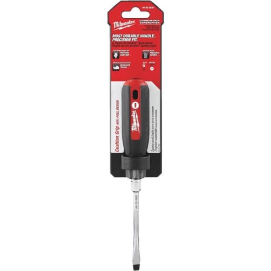Milwaukee 1/4 In. x 4 In. Cushion Grip Slotted Screwdriver