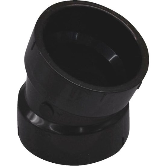 Charlotte Pipe 4 In. Hub x Hub 22-1/2 Deg. ABS Elbow (1/16 Bend)