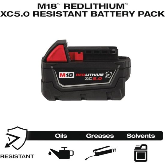 Milwaukee M18 REDLITHIUM XC 18 Volt Lithium-Ion 5.0 Ah Resistant Tool Battery
