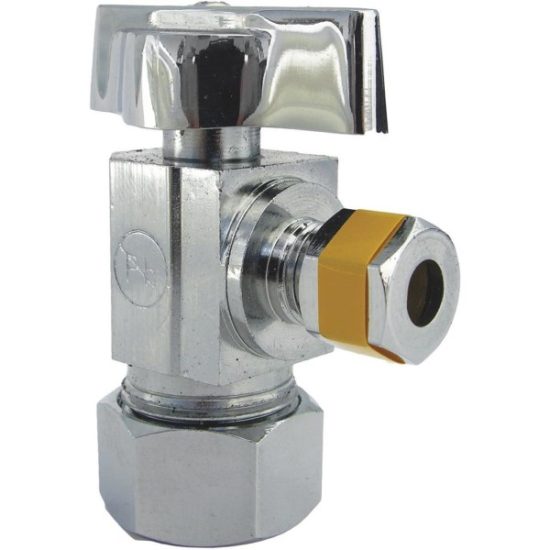 Lasco 5/8 In. Copper C Inlet x 1/4 In. C Outlet 1/4 Turn Angle Valve