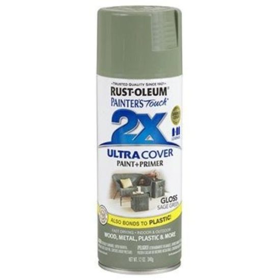 Rust-Oleum Painter's Touch 2X Ultra Cover 12 Oz. Gloss Paint + Primer Spray Paint, Sage Green