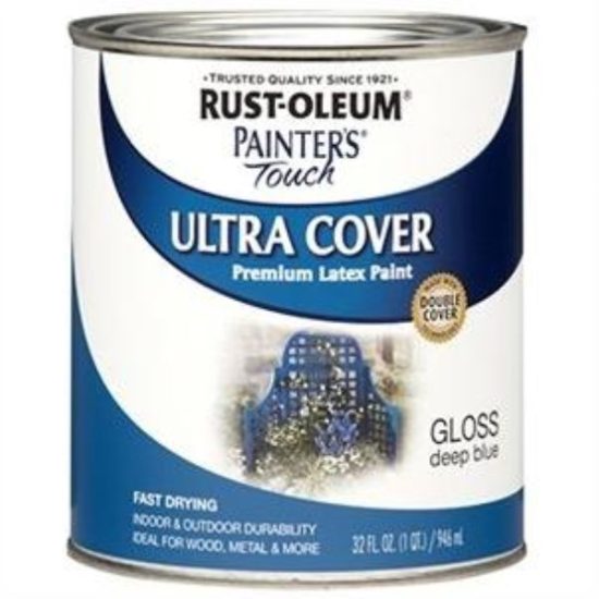 Rust-Oleum Painter's Touch 2X Ultra Cover Premium Latex Paint, Deep Blue, 1 Qt.