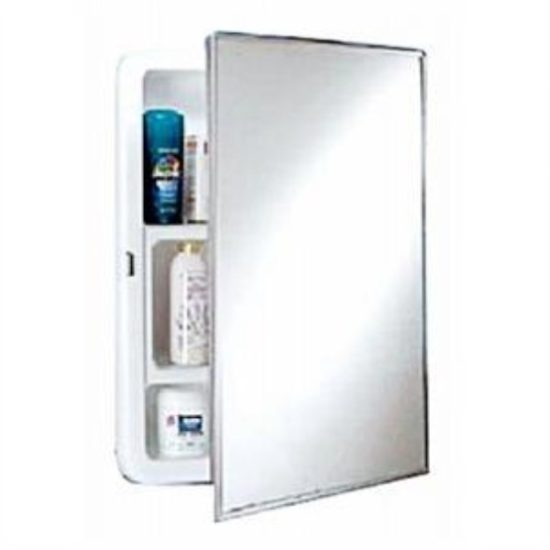 Zenith Stainless Steel 16-1/8 In. W x 20-1/8 In. H x 3-1/4 In. D Single Mirror Surface/Recess Mount Medicine Cabinet