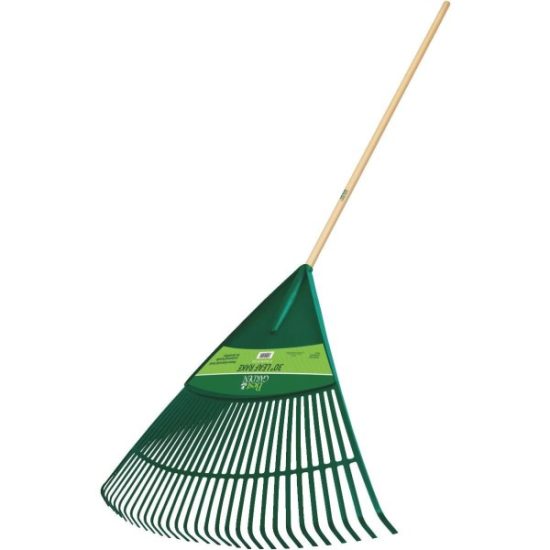 Best Garden 30 In. Poly Leaf Rake with 48 In. Wood Handle (30-Tine)