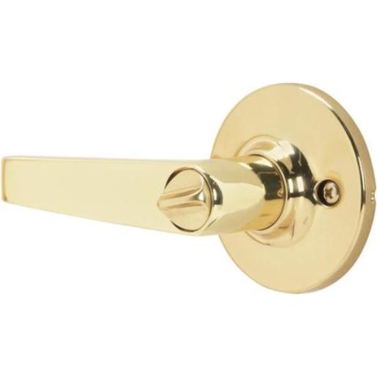 Steel Pro Polished Brass Straight Privacy Door Lever
