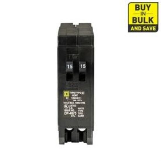 Square D Homeline 15A/15A Twin Single-Pole Standard Trip Tandem Circuit Breaker