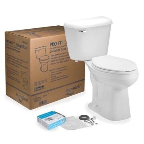 Mansfield Pro-Fit 3 SmartHeight White Elongated Bowl 1.6 GPF Complete Toilet