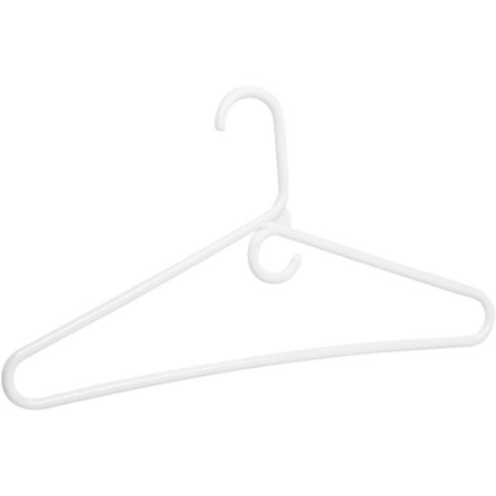 Whitmor Heavy Duty White Tubular Plastic Clothes Hanger (3-Pack)