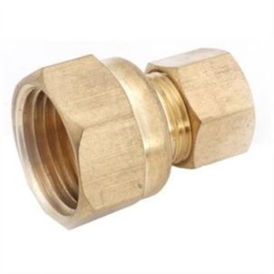 Anderson Metals 3/8 In. x 1/2 In. Brass Union Compression Adapter