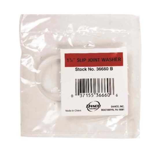 Danco 1-1/4 In. x 1-1/4 In. Clear/White Polyethylene Slip Joint Washer