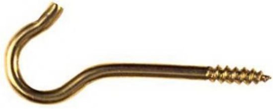 National #12 Solid Brass Ceiling Hook (6-Pack)