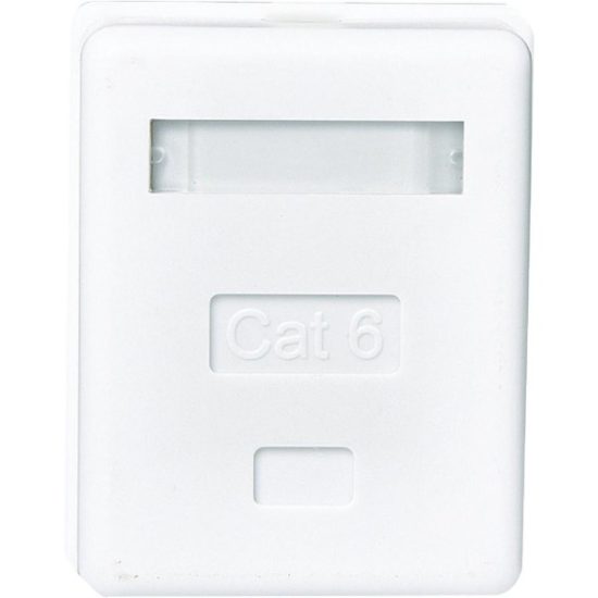 RCA White Surface Mount Plastic CAT 5E/6 Wall Jack