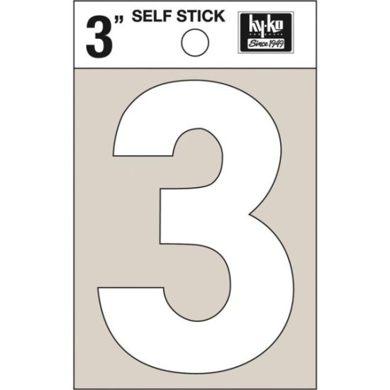 Hy-Ko Vinyl 3 In. Non-Reflective Adhesive Number Three