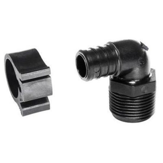 Flair-It PEXLock 3/4 In. x 3/4 In. MPT 90 Deg. Plastic Compression Male PEX Elbow (1/4 Bend)