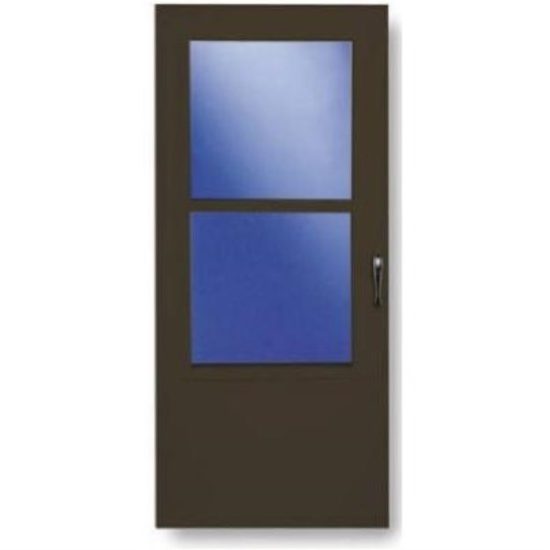 Larson Value-Core 36 In. W x 80 In. H x 1 In. Thick Brown Self-Storing Aluminum Storm Door