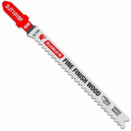 Diablo T-Shank 4 In. x 10 TPI Bi-Metal Jig Saw Blade for Fine Finish Cuts in Wood (5-Pack)