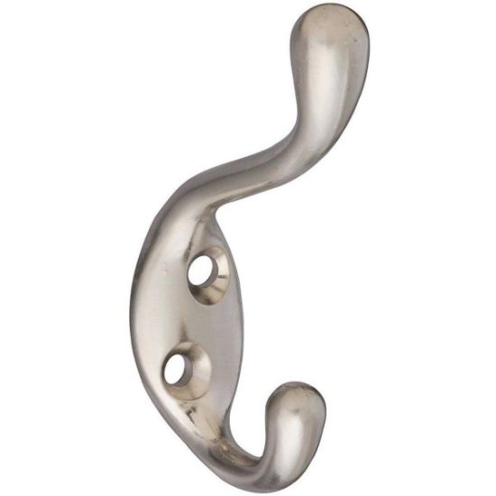 National Heavy-Duty Satin Nickel Coat and Hat Wardrobe Hook